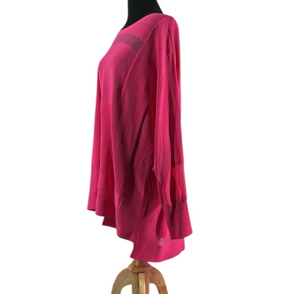 Joseph Ribkoff tunic Rasberry Pink Knitted Sheer Top light weight classy sz xl - Picture 13 of 13
